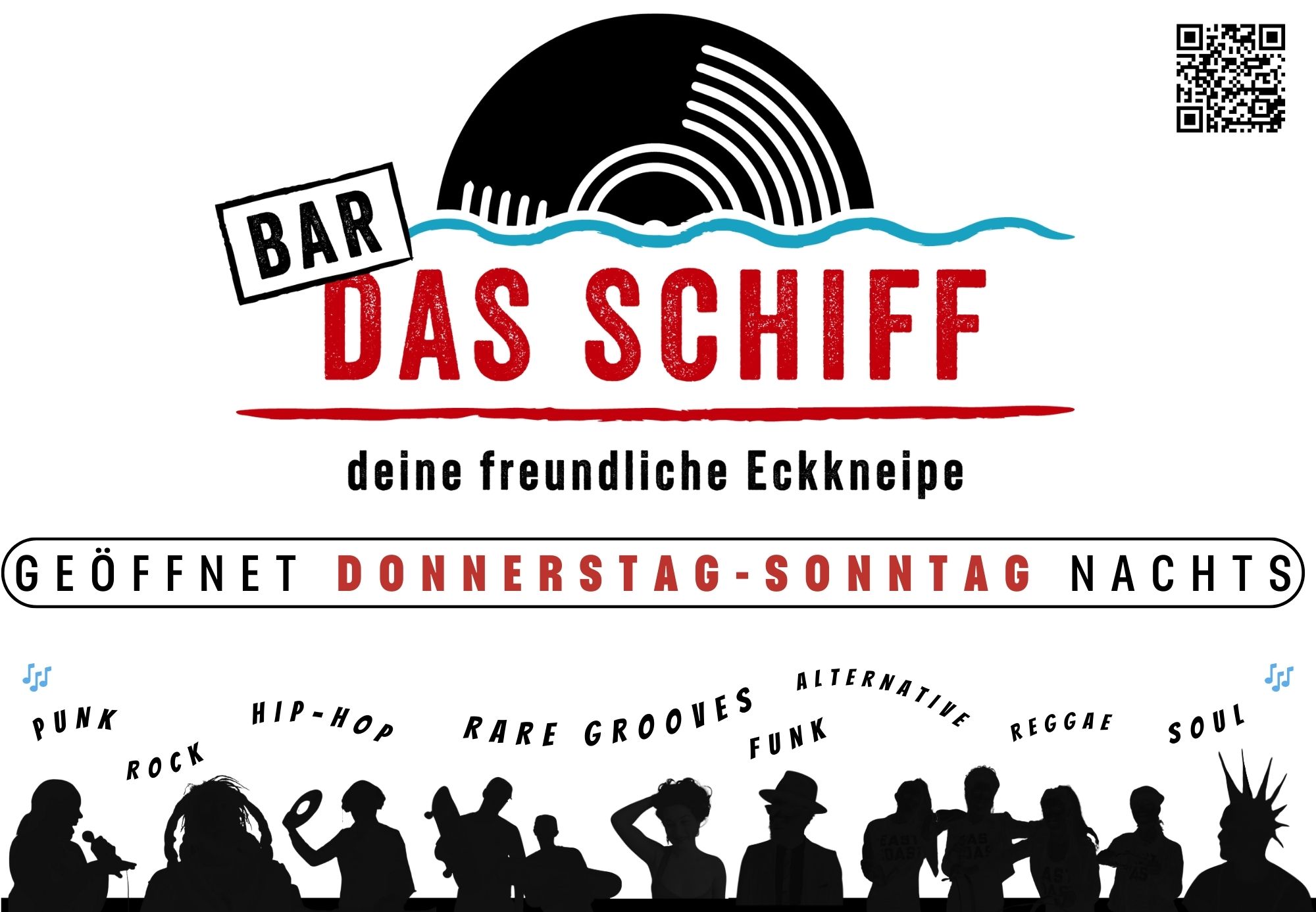 Opening Hours Bar Das Schiff Menu poster